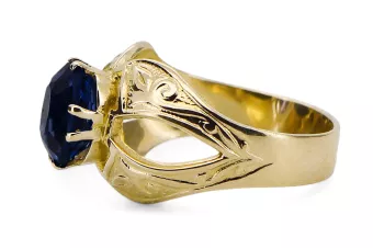 Szafir 14k żółte złoto Pierścionek Vintage unikatowe vrc135y